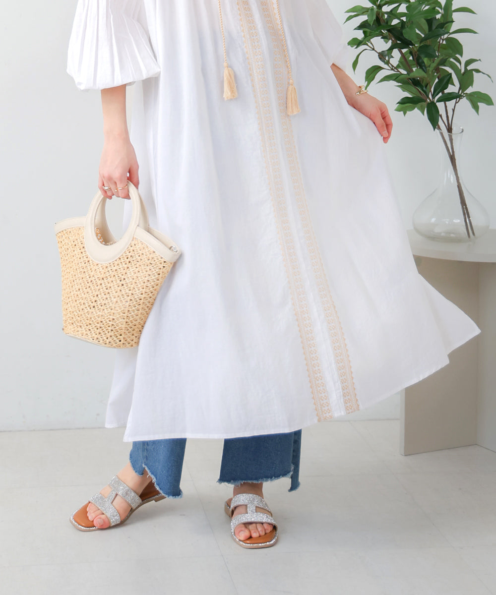 【WEB限定】インドレース柄刺繍ワンピース