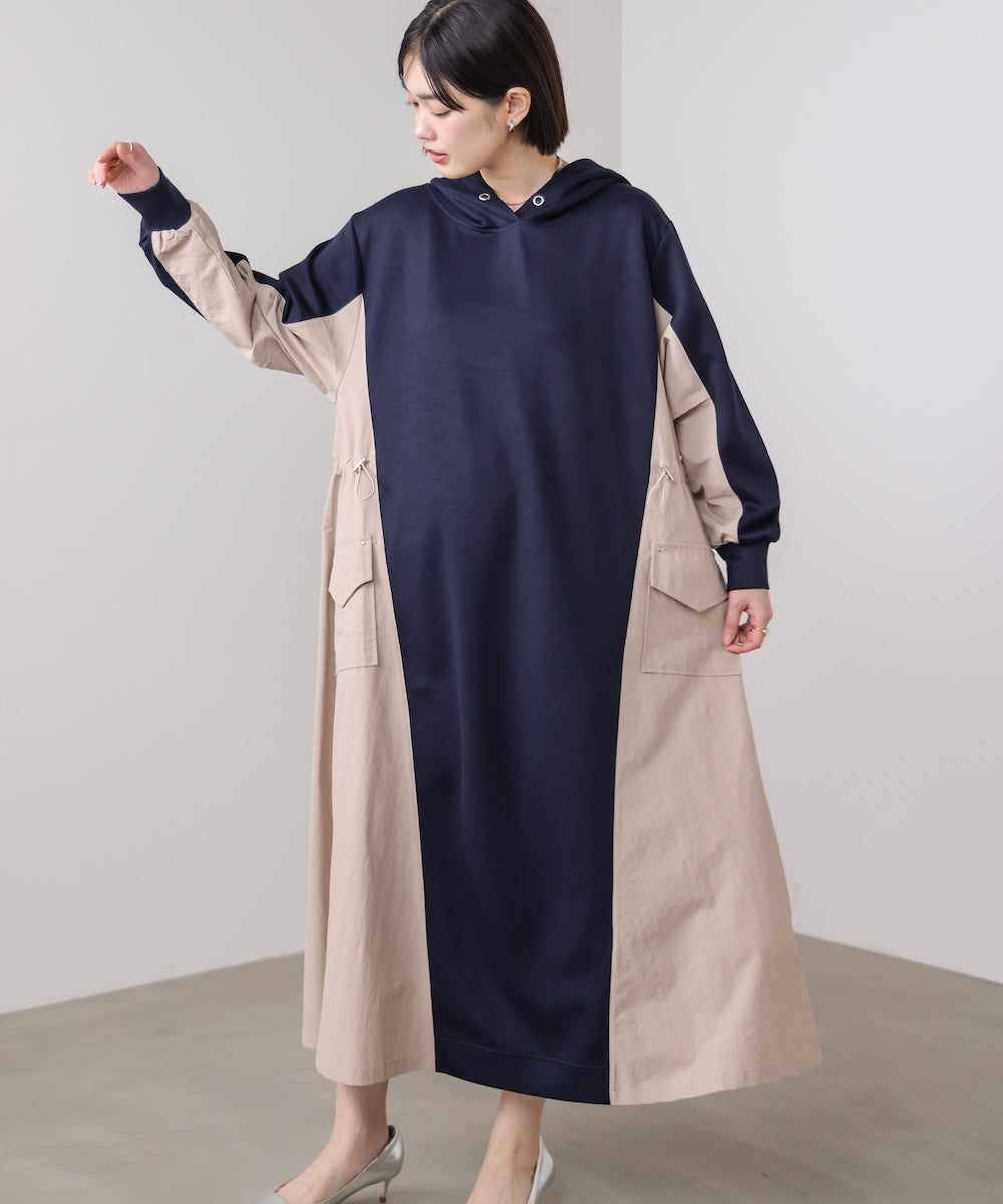 異素材切替ワンピース［3/11発送予定］