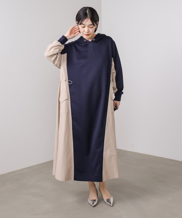 異素材切替ワンピース［3/11発送予定］