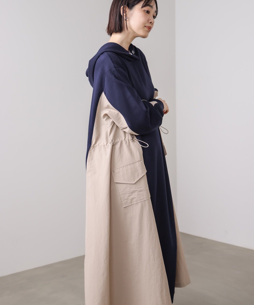 異素材切替ワンピース［3/11発送予定］