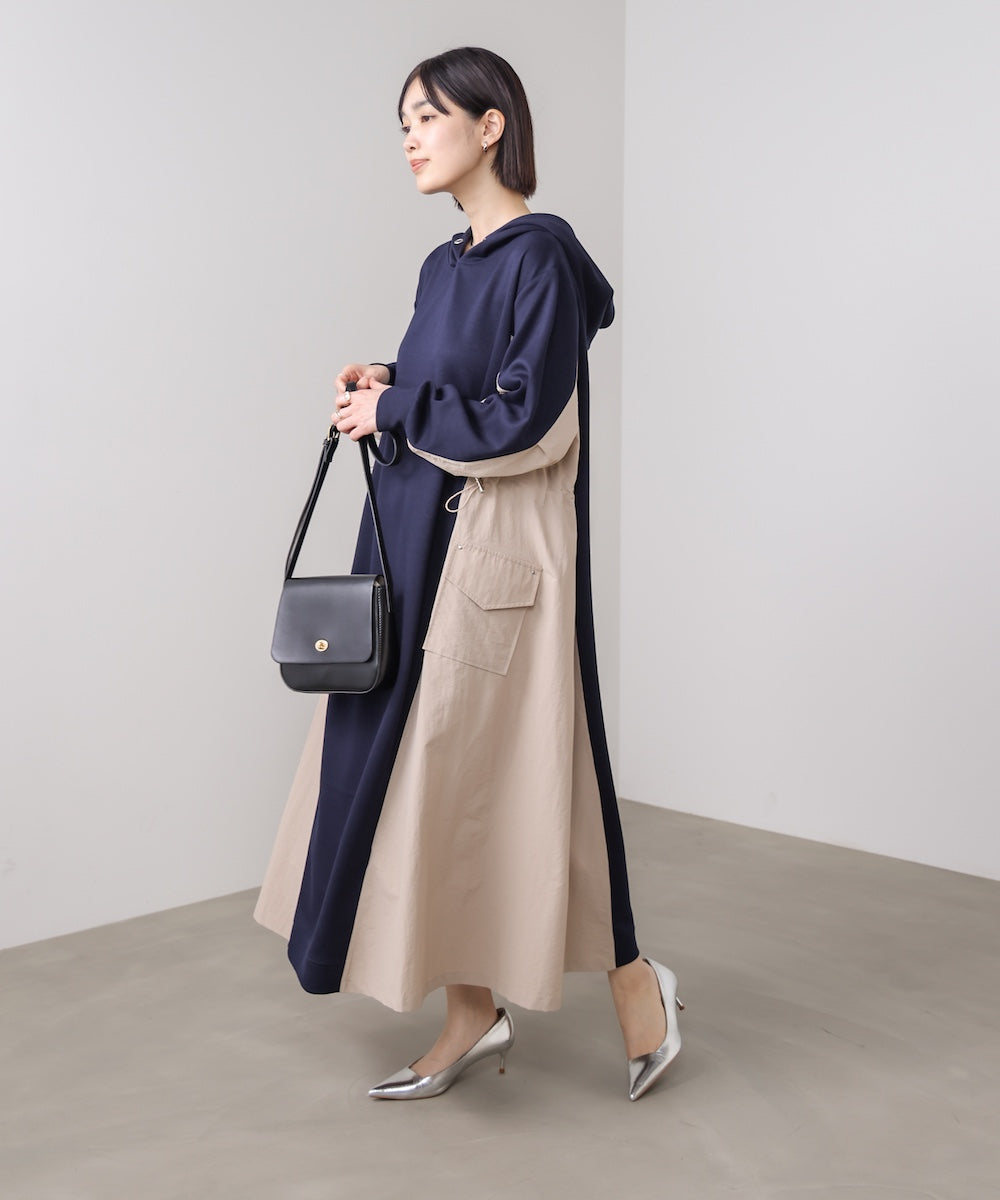 異素材切替ワンピース［3/11発送予定］