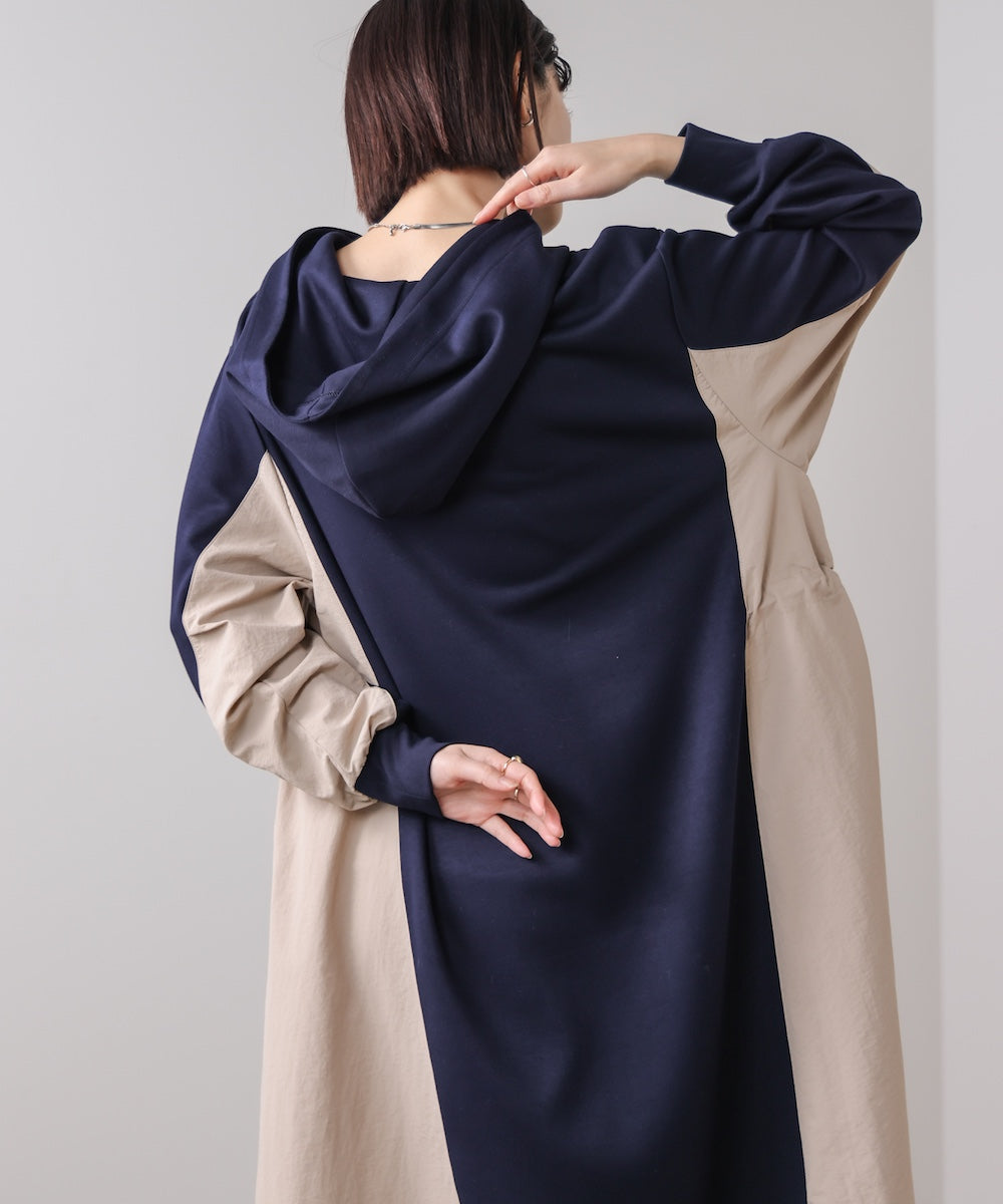 異素材切替ワンピース［3/11発送予定］