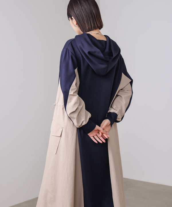 異素材切替ワンピース［3/11発送予定］