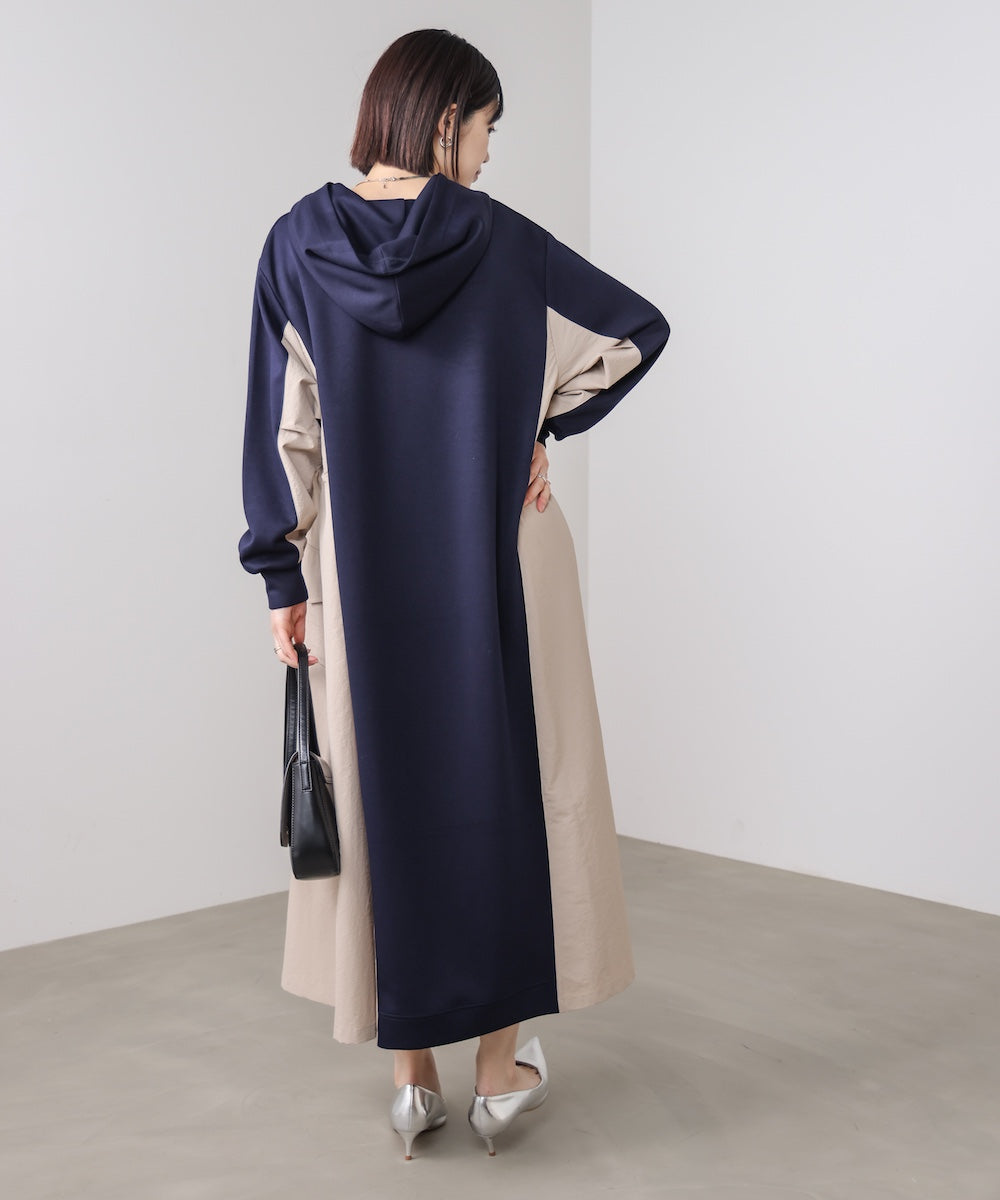 異素材切替ワンピース［3/11発送予定］