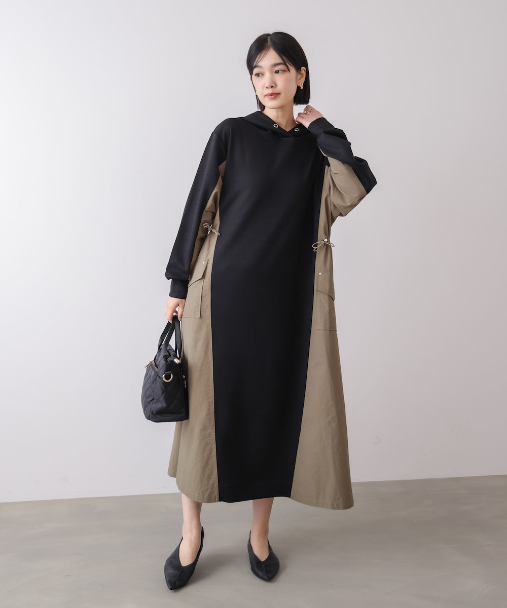 異素材切替ワンピース［3/11発送予定］