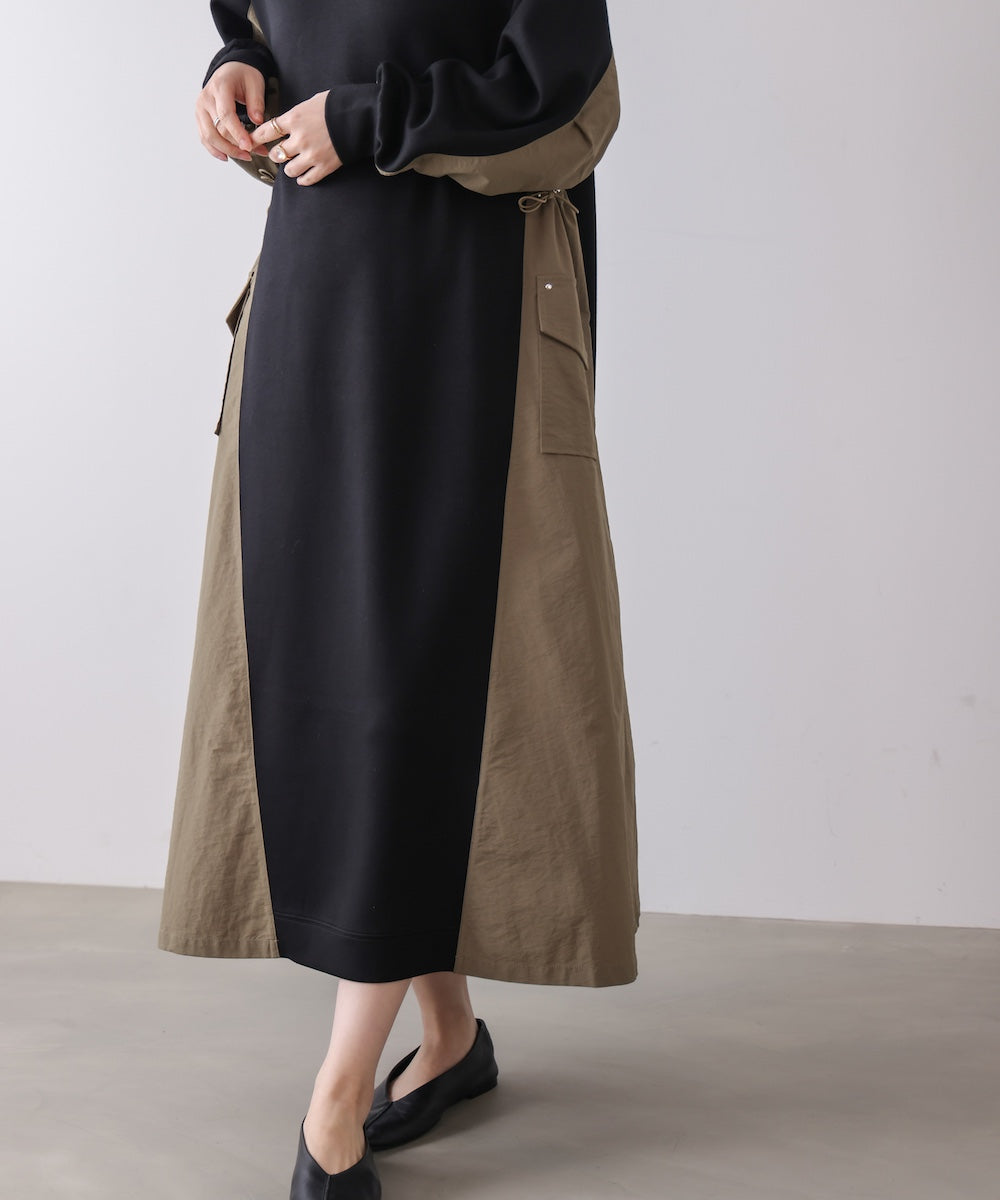 異素材切替ワンピース［3/11発送予定］