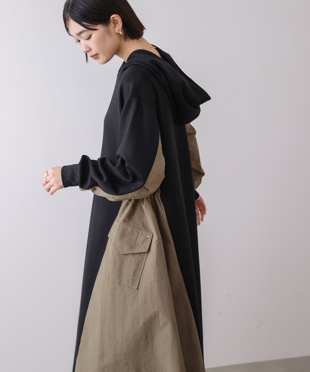 異素材切替ワンピース［3/11発送予定］