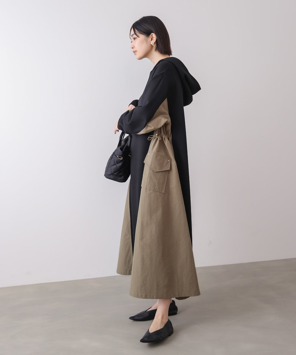 異素材切替ワンピース［3/11発送予定］