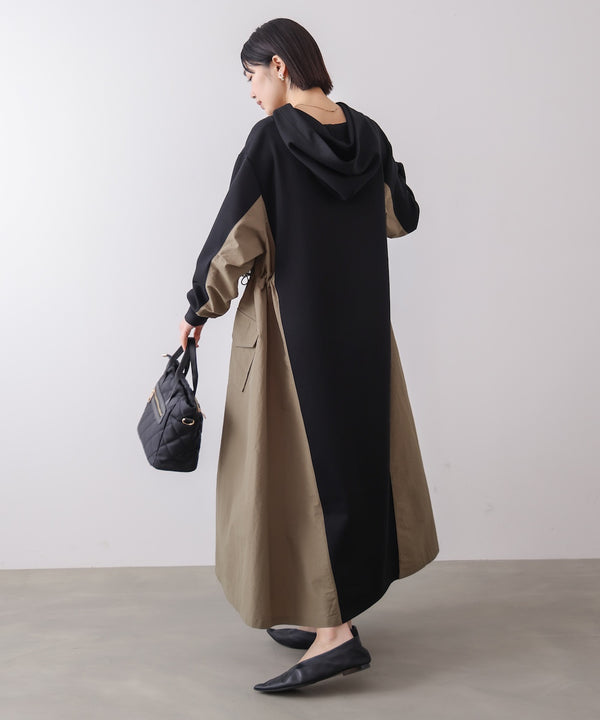 異素材切替ワンピース［3/11発送予定］