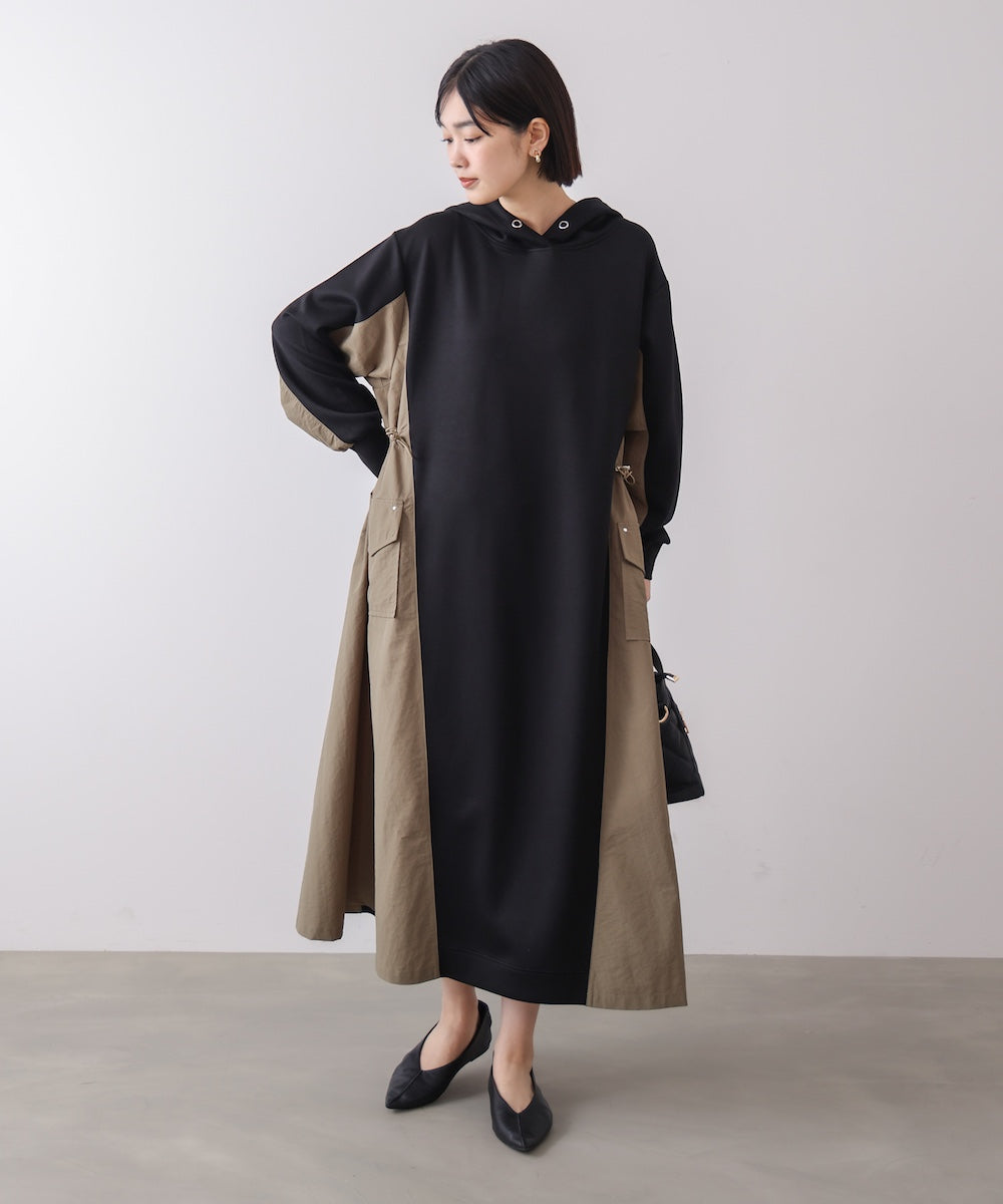 異素材切替ワンピース［3/11発送予定］