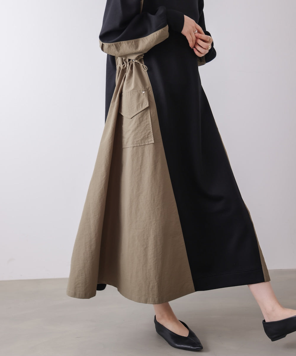 異素材切替ワンピース［3/11発送予定］