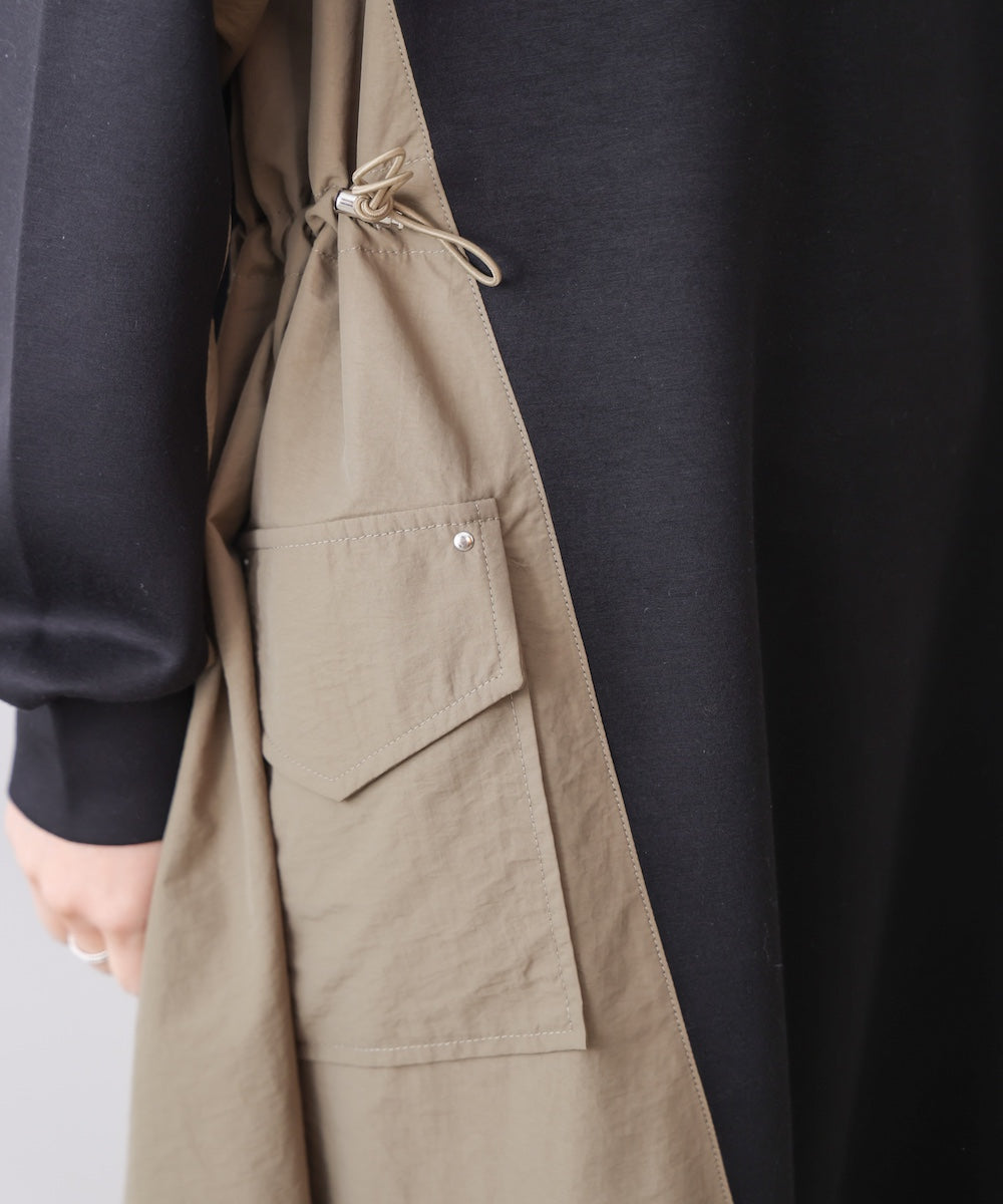 異素材切替ワンピース［3/11発送予定］