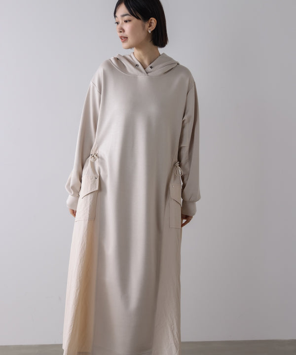 異素材切替ワンピース［3/11発送予定］