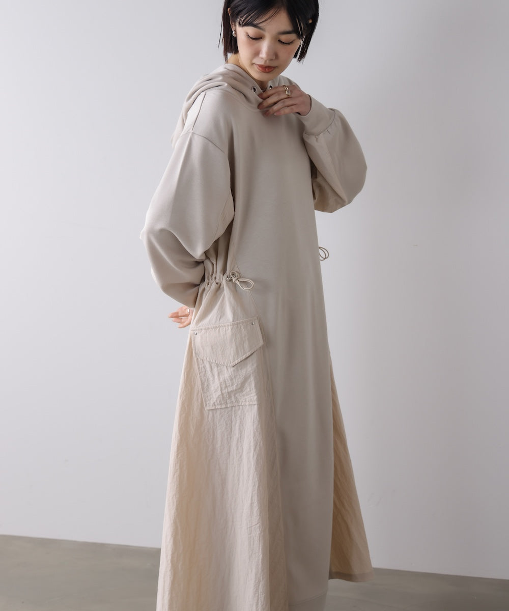 異素材切替ワンピース［3/11発送予定］