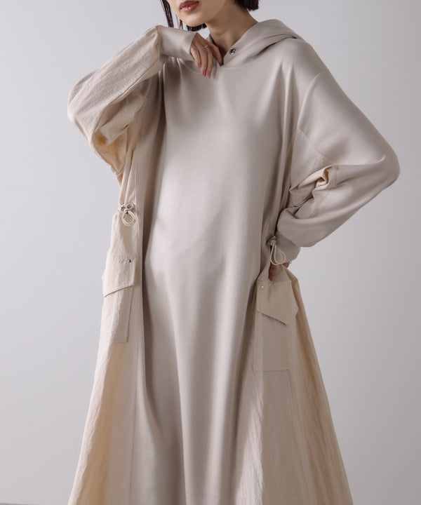 異素材切替ワンピース［3/11発送予定］