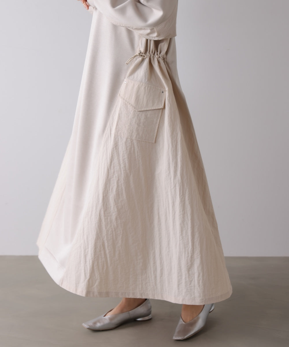 異素材切替ワンピース［3/11発送予定］