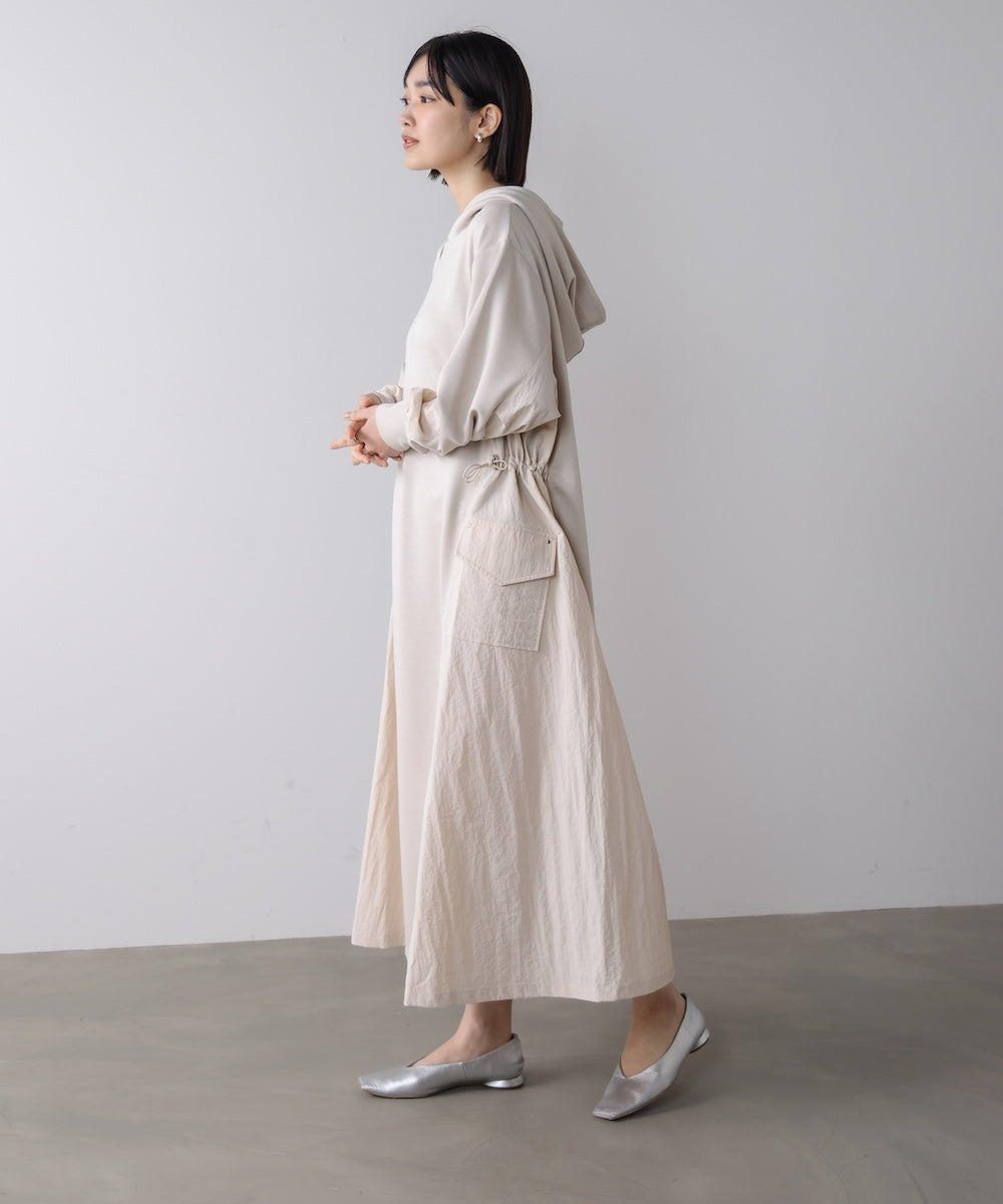 異素材切替ワンピース［3/11発送予定］