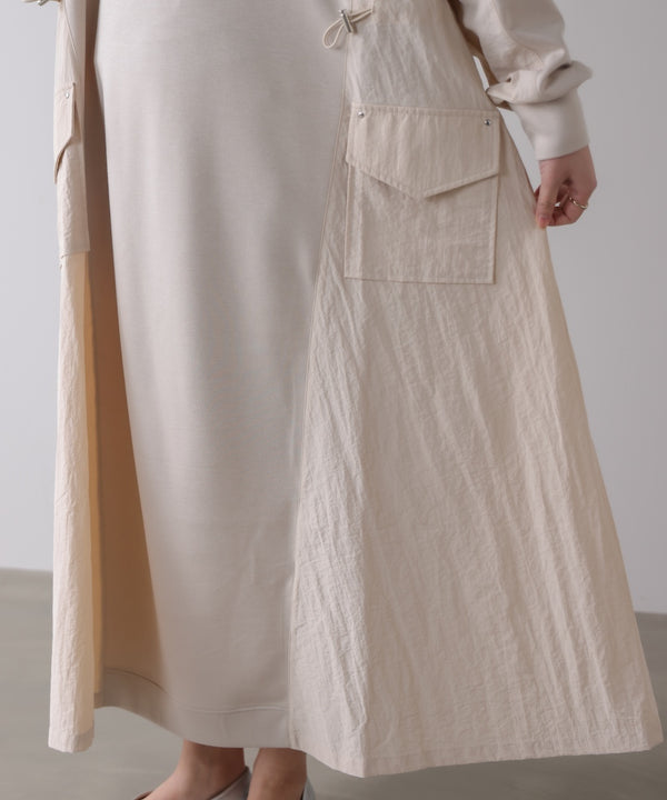 異素材切替ワンピース［3/11発送予定］