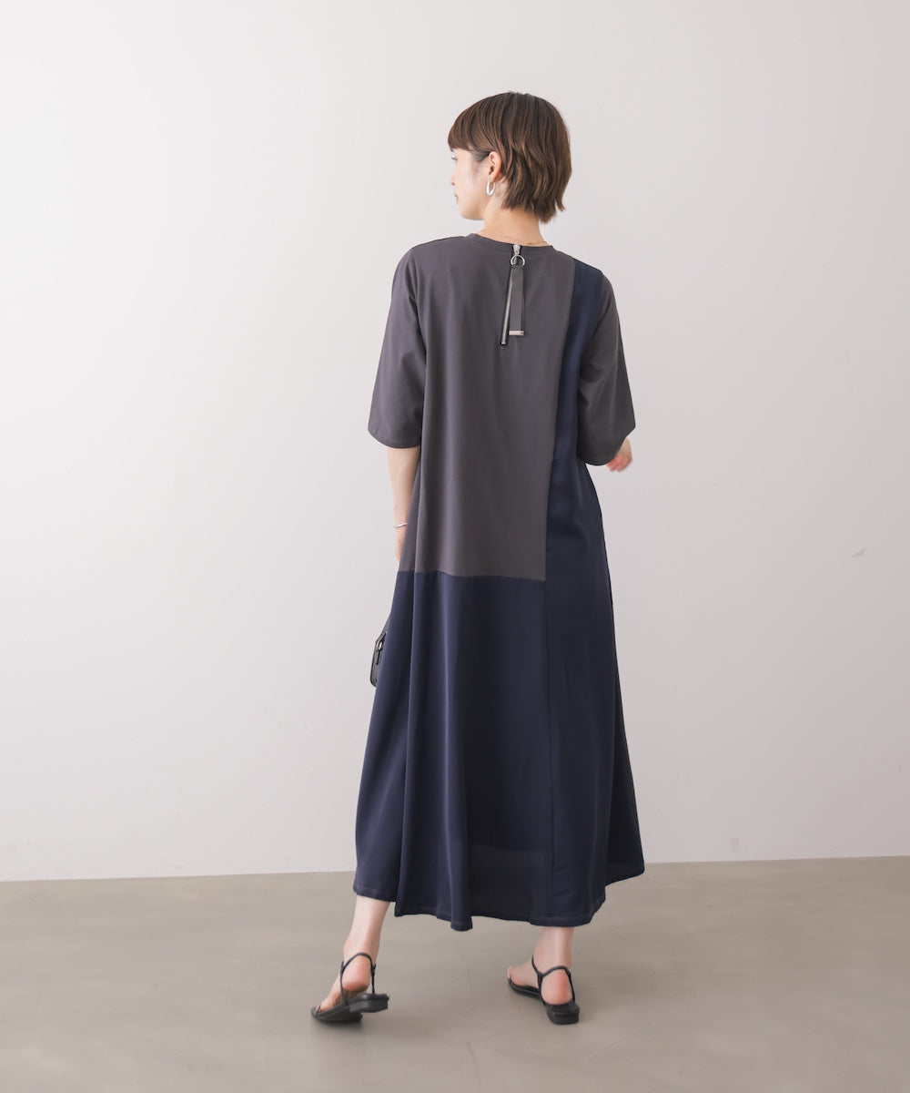 【S/TLサイズあり】ジオメトリックブロッキングワンピース