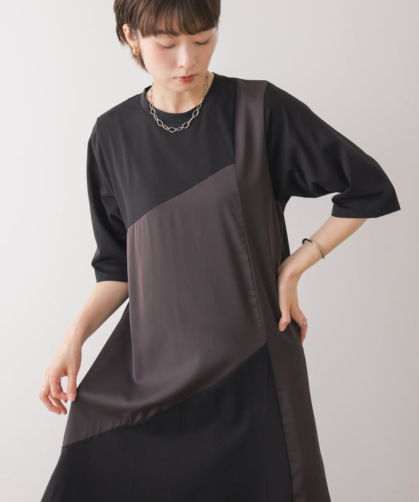 【S/TLサイズあり】ジオメトリックブロッキングワンピース
