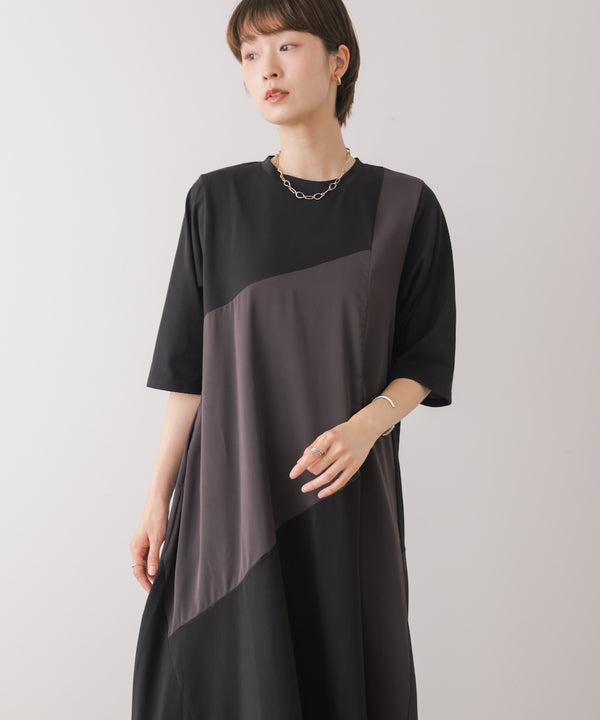 【S/TLサイズあり】ジオメトリックブロッキングワンピース