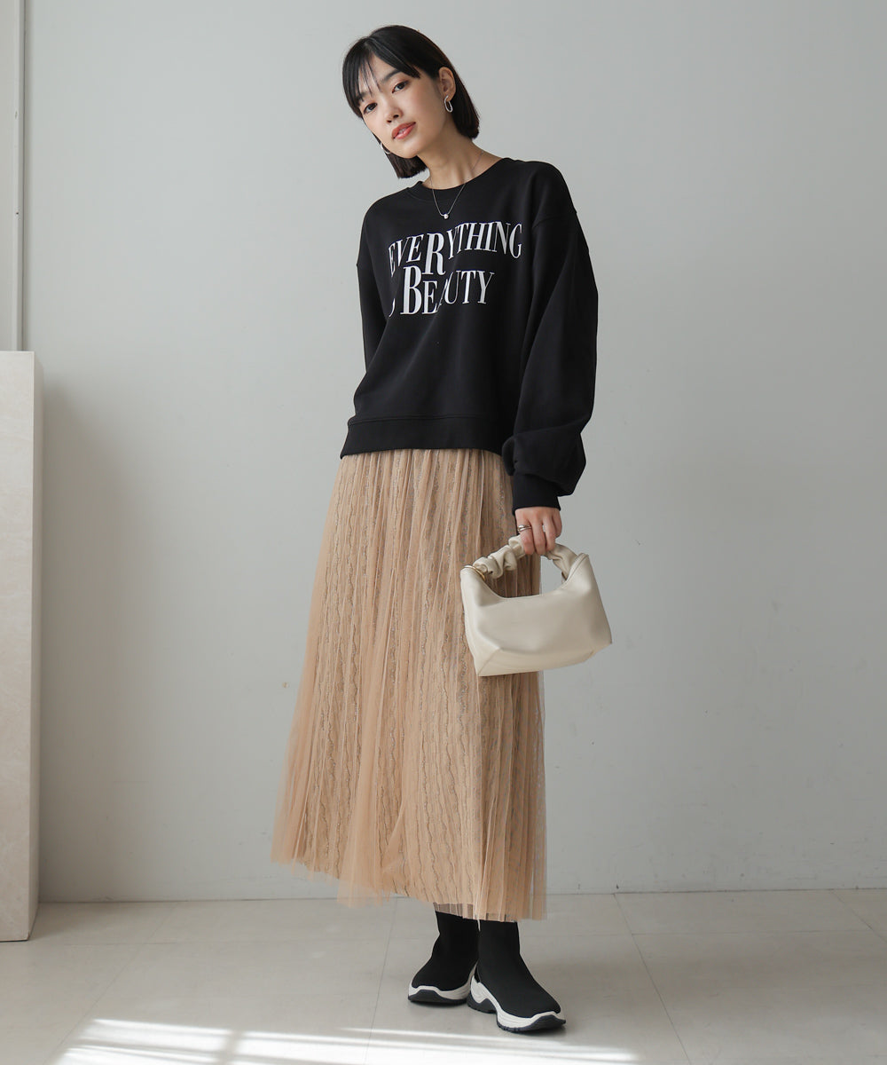 【WEB限定】チュールプリーツモールラメスカート