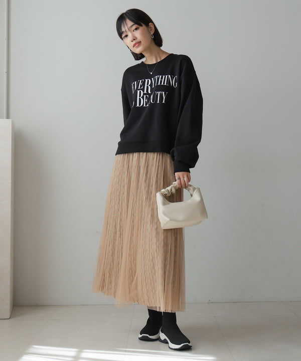 【WEB限定】チュールプリーツモールラメスカート