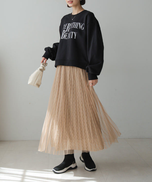 【WEB限定】チュールプリーツモールラメスカート