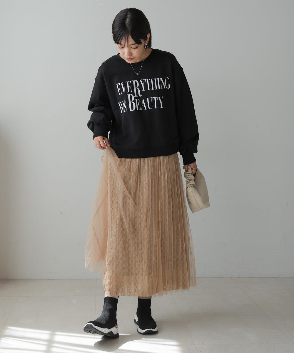 【WEB限定】チュールプリーツモールラメスカート