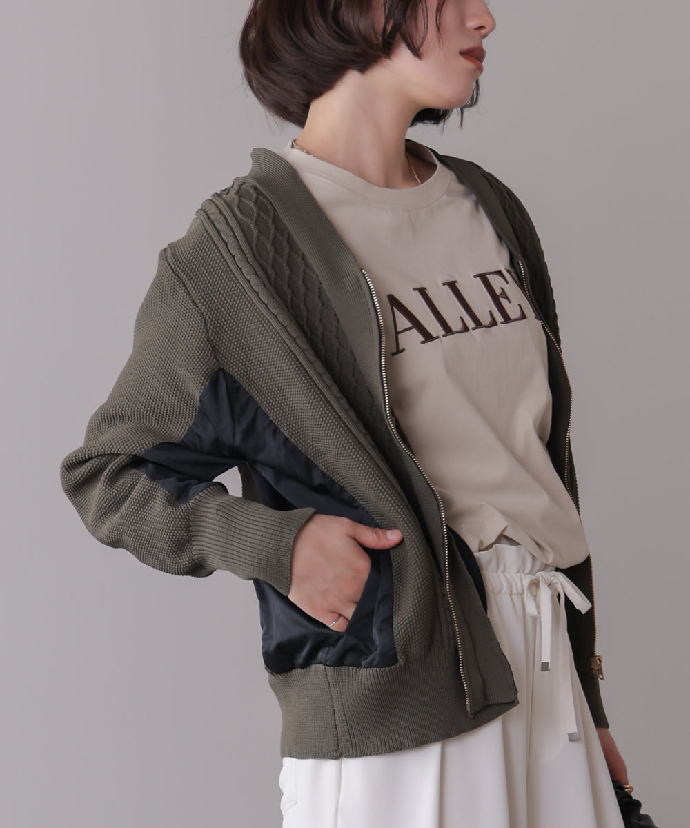 ケーブル布帛ドッキングＺＩＰブルゾン