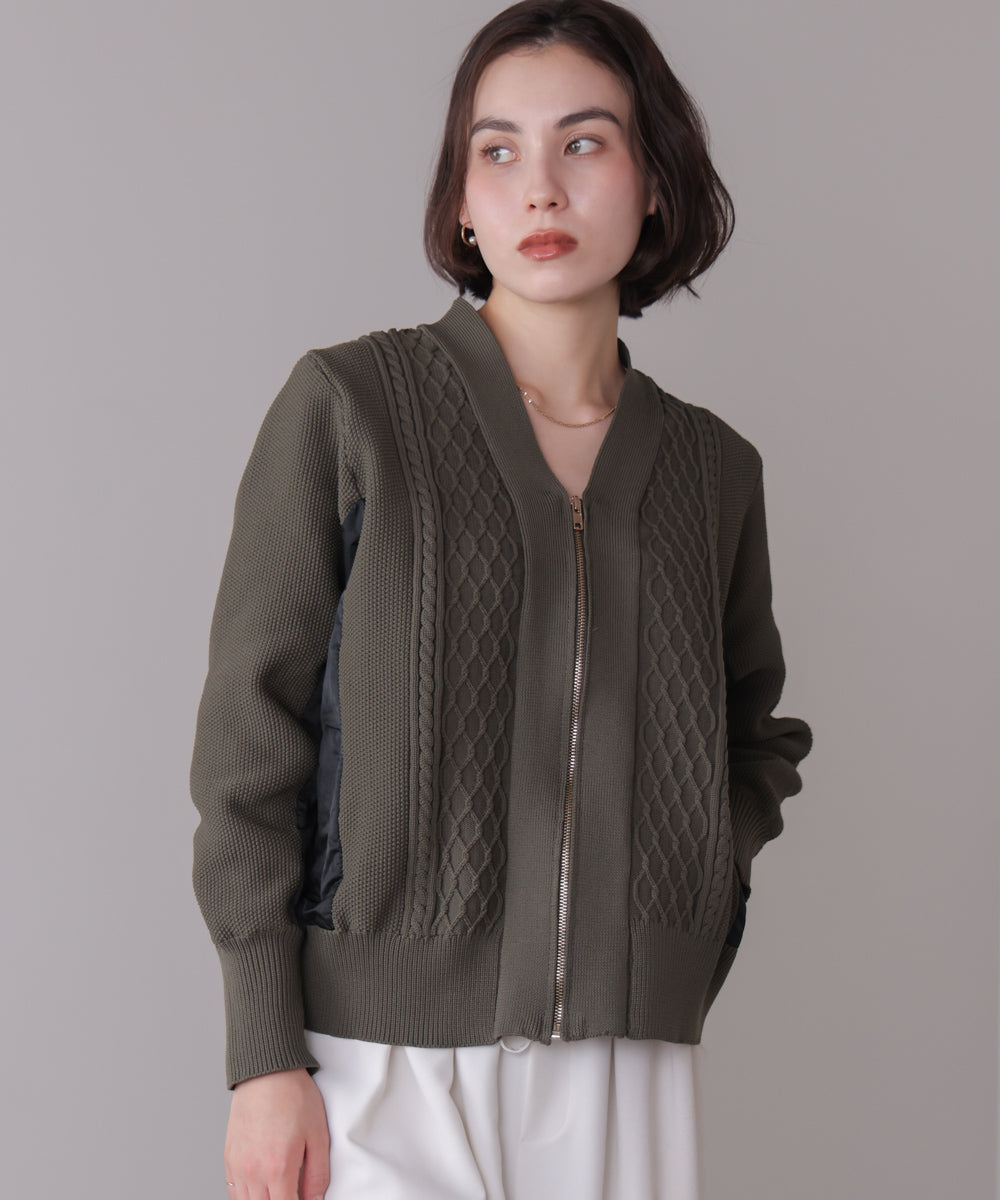 ケーブル布帛ドッキングＺＩＰブルゾン