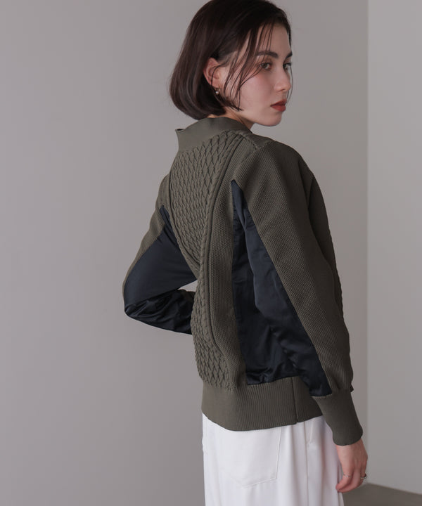 ケーブル布帛ドッキングＺＩＰブルゾン