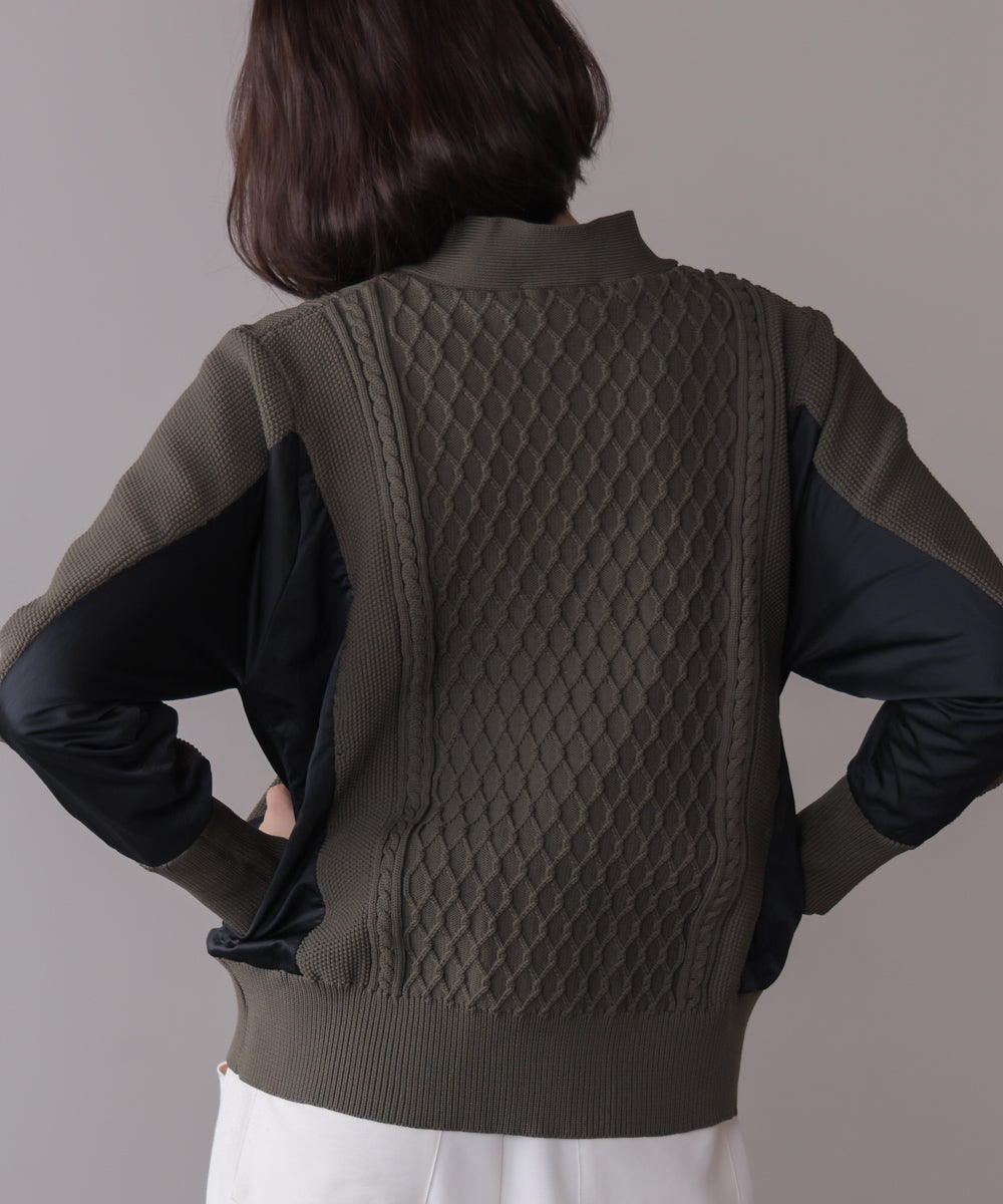 ケーブル布帛ドッキングＺＩＰブルゾン