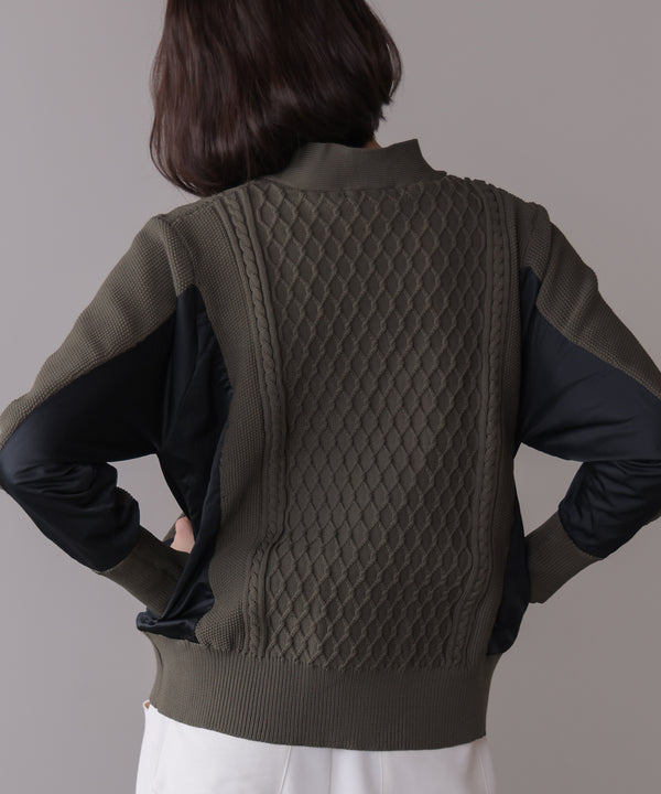 ケーブル布帛ドッキングＺＩＰブルゾン