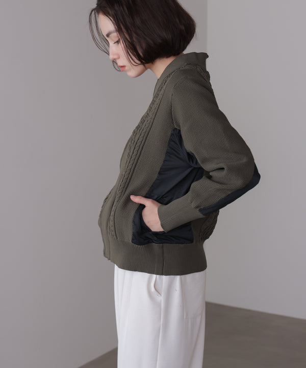 ケーブル布帛ドッキングＺＩＰブルゾン