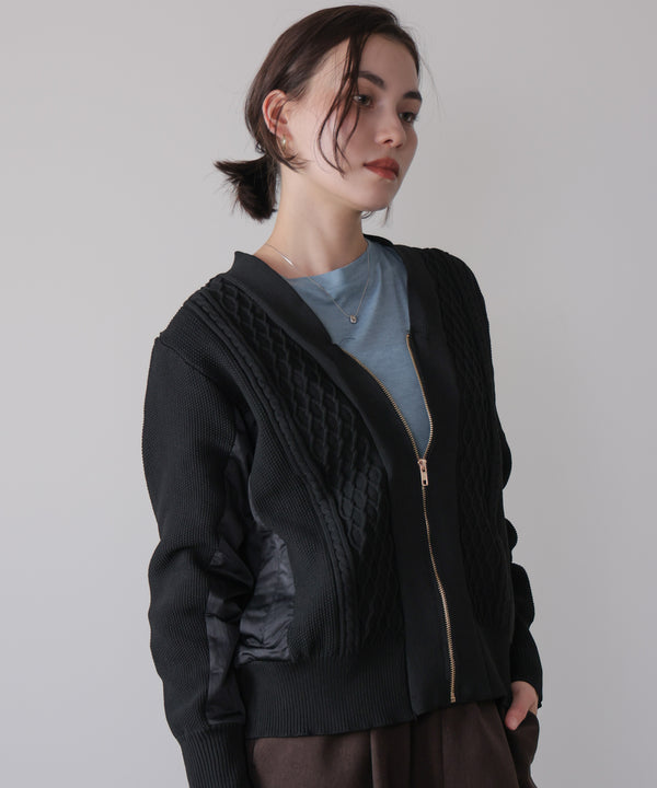 ケーブル布帛ドッキングＺＩＰブルゾン