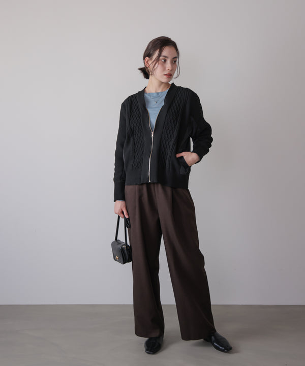 ケーブル布帛ドッキングＺＩＰブルゾン