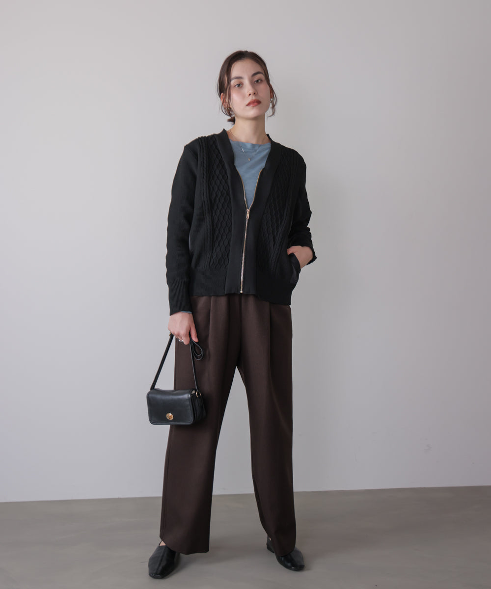 ケーブル布帛ドッキングＺＩＰブルゾン