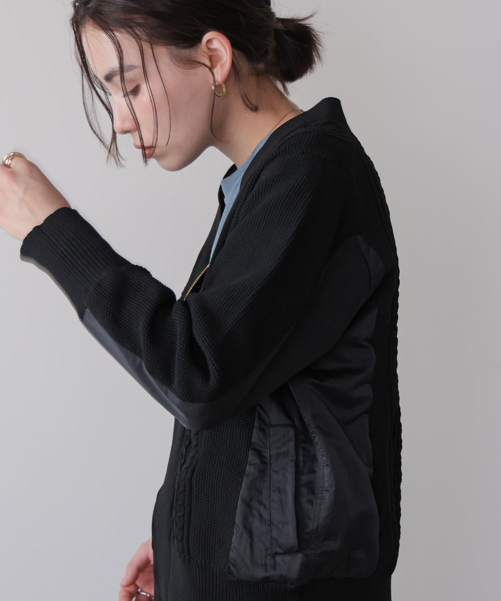 ケーブル布帛ドッキングＺＩＰブルゾン