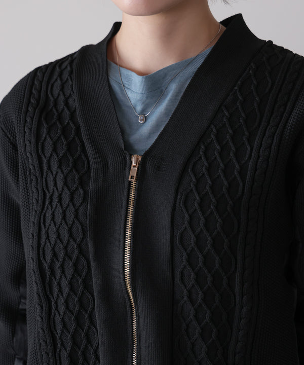 ケーブル布帛ドッキングＺＩＰブルゾン