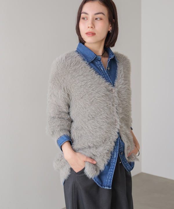 起毛加工シャギーカーディガン［11/20発送予定］