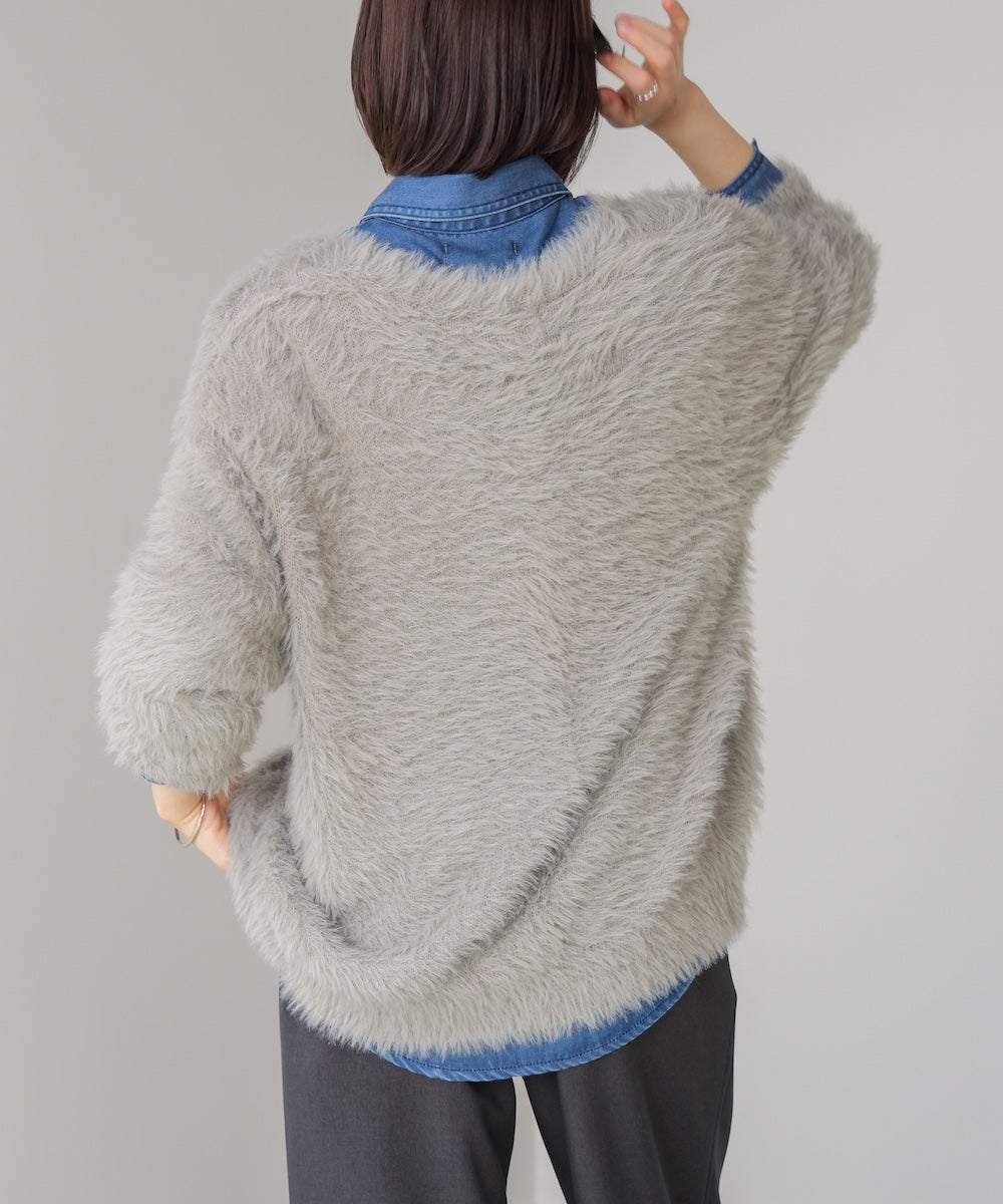 起毛加工シャギーカーディガン［11/20発送予定］