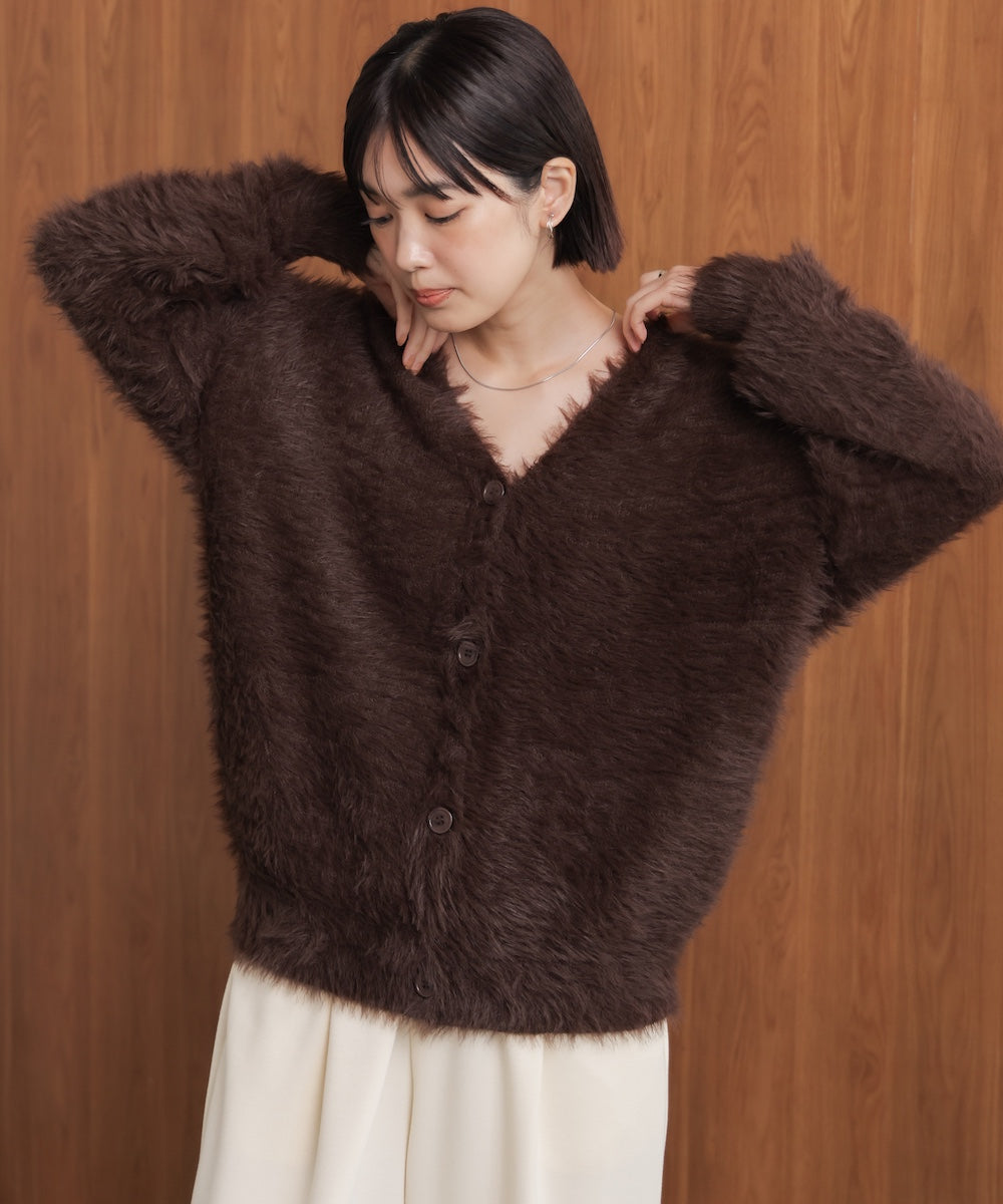 起毛加工シャギーカーディガン［11/20発送予定］