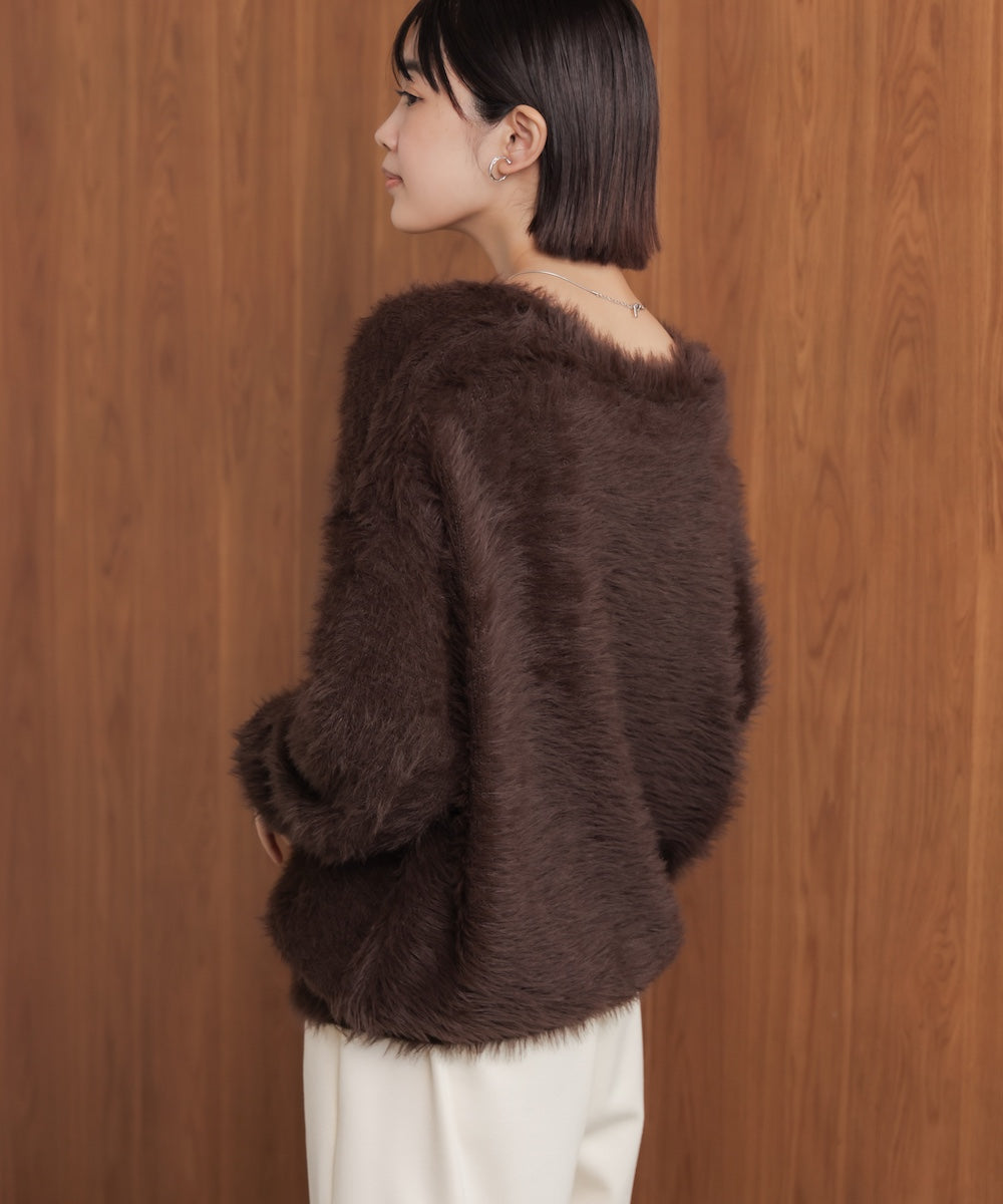 起毛加工シャギーカーディガン［11/20発送予定］