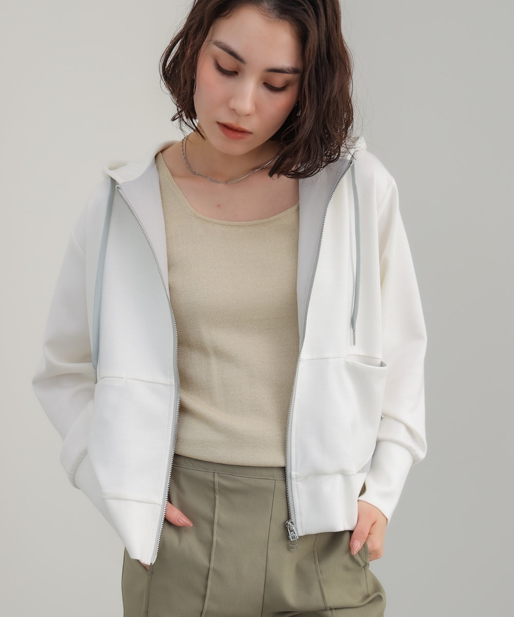 裾レイヤードバックラインＺｉｐパーカー［2/26発送予定］