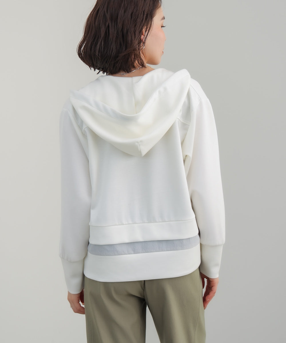 裾レイヤードバックラインＺｉｐパーカー［2/26発送予定］