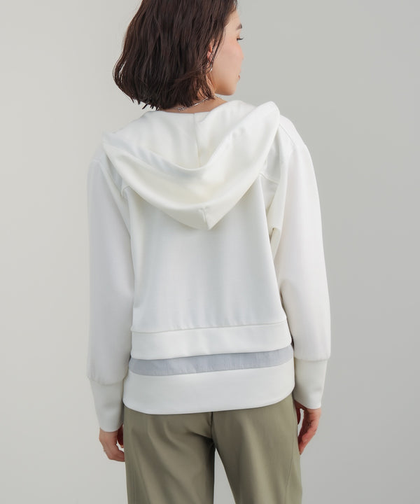 裾レイヤードバックラインＺｉｐパーカー［2/26発送予定］