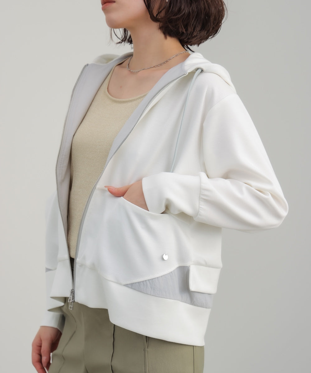 裾レイヤードバックラインＺｉｐパーカー［2/26発送予定］