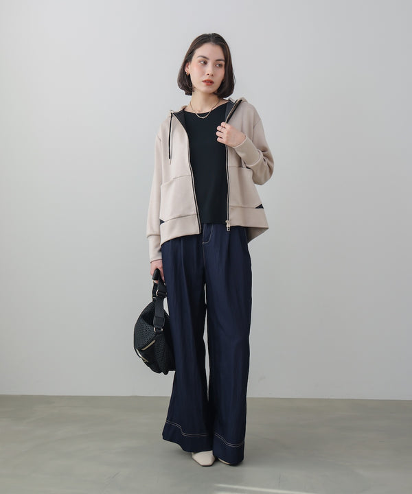 裾レイヤードバックラインＺｉｐパーカー［2/26発送予定］