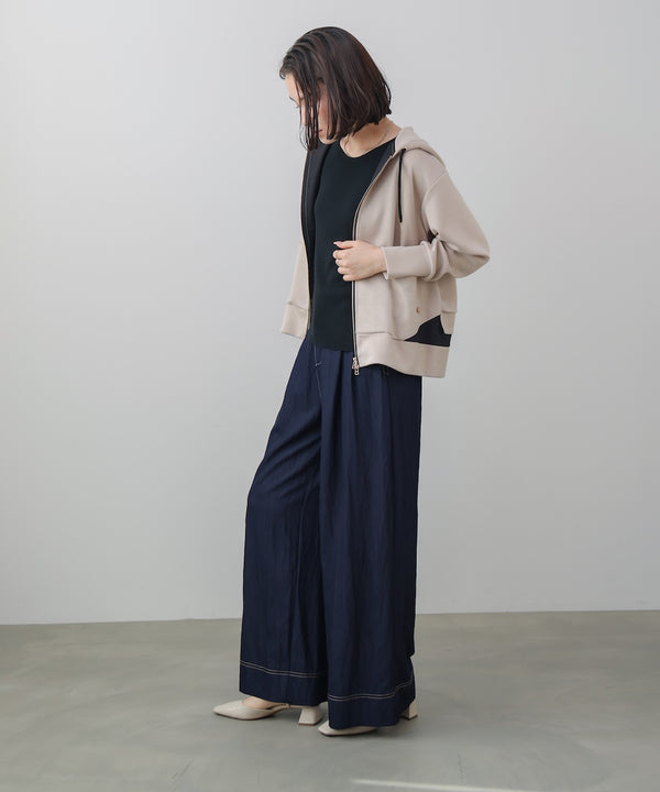 裾レイヤードバックラインＺｉｐパーカー［2/26発送予定］
